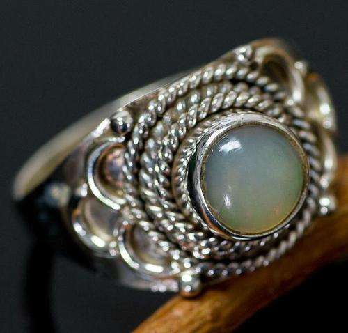 RARE and VALUABLE Authentic ETHIOPIAN OPAL .925 Sterling Silver Ring!