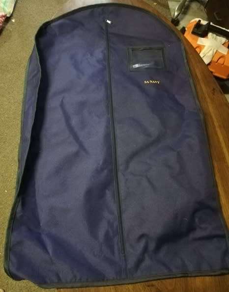 Heavy nylon Suite bag, SA Navy branded, good condition