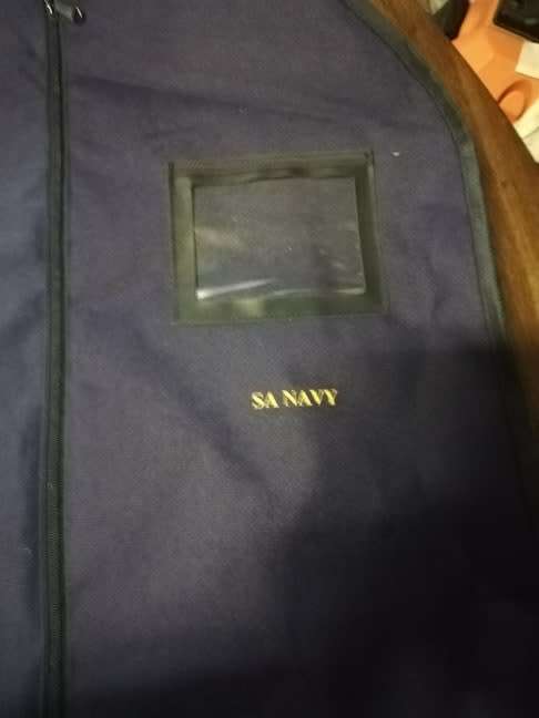 Heavy nylon Suite bag, SA Navy branded, good condition