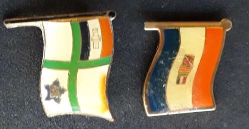 SA Navy Lapel flag set pre 1994