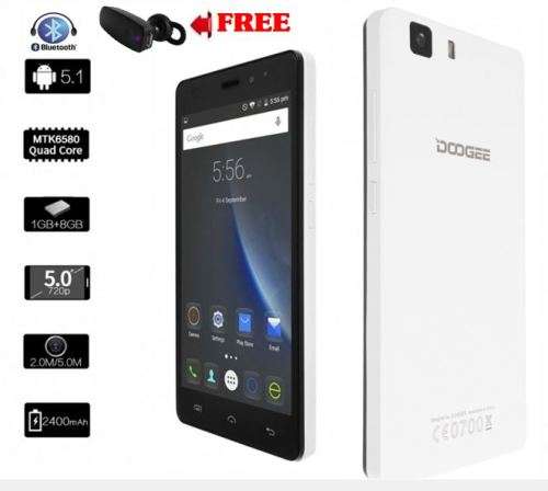 DOOGEE X5 White  Free bluetooth mini hands free headset