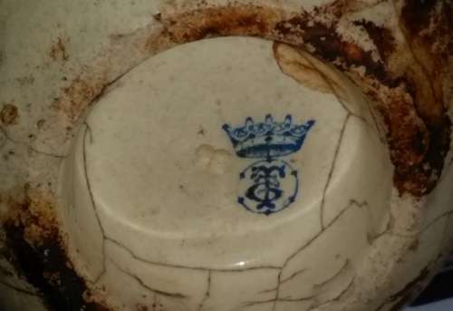 Antique pottery match holder by Taylor, Tunnicliffe & Co.