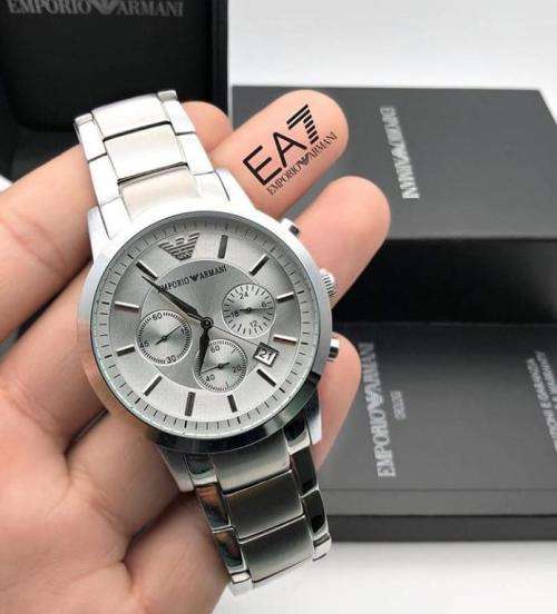EMPORIO ARMANI AR2432 SILVER CHRONOGRAPH WATCH**BRAND NEW++R6999.99++ABSOLUTE STUNNER!!