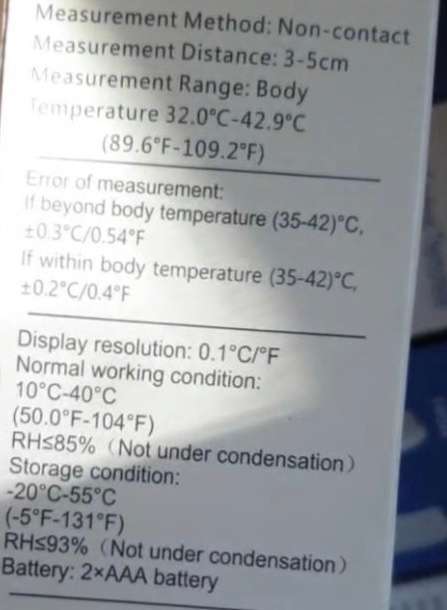 Infrared Forehead Thermometers