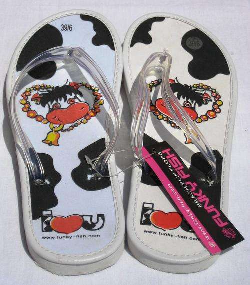 Funky Fish Beach Flip Flops (Size: 6)