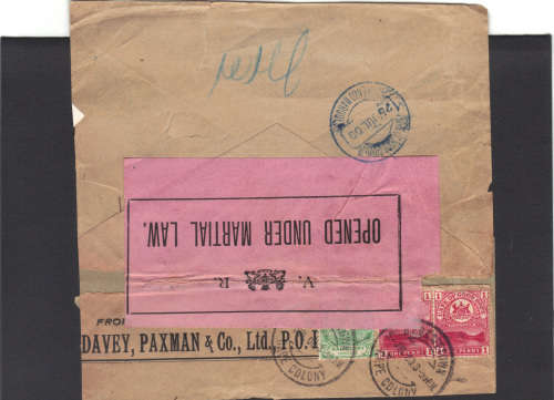Cape Of Good Hope Stamps on Boer War Cover Front Only. Opened under Martial law