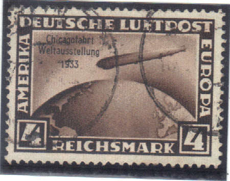 Germany   Michel Cat no 498 : Zeppelin  Stamp Fine used Cat value : R3500  very good condition