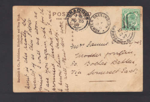 Cape Of Good hope on  Card Postal  Strike Achter  sneeuberg :Detail Below