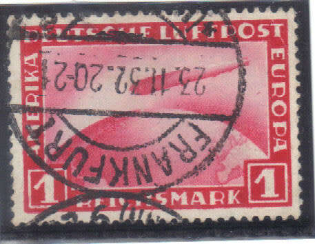 Michel no 455  . Both Stamps are used Zeppelin  with Nice clear strikes.  Dresden and Frankfort