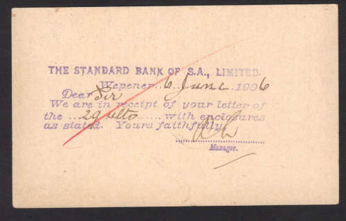 Orange River Colony: Postal stationary used at Wepener to Oudthoorn