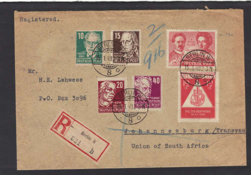 Germany  Berlin : Allied Occupation Soviet Zone  Michel Cat no 215, 217, 219, 223, 228, 229