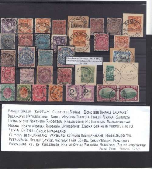 Rhodesia and other African states Postmarks Very good clear strikes.