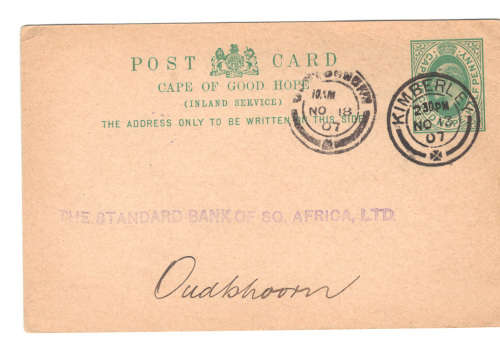 Cape Of Good Hope : Kimberley Strike  Nov 1907  to Oudtshoorn  western Cape.