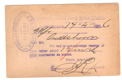 Cape Of Good Hope:  Laingsburg Strike Nice and clear Dated : April 1906