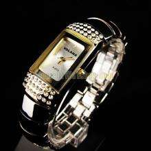 Volans Stainless Steel  Two Tone Crystal Inlaid Quartz Lady Bracelet Watch