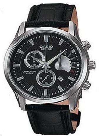 Casio Beside BEM 501L 1AV - Black Dial, leather strap. Quality & Detail!