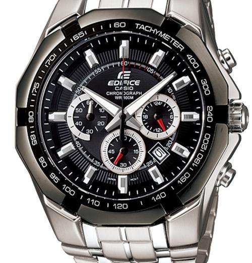 Casio -EF 540-1AV Design combines ion-plated stainless steel and aluminum panels