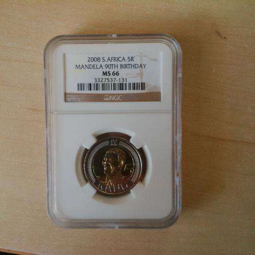 2008 Nelson Mandela R5 coins - MS66