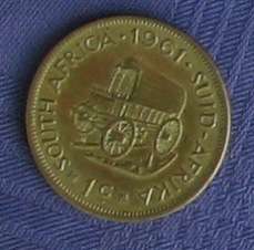 Eendrag Maak Mag 1961, 1sent. Unity is Strength. 1 cent 1961