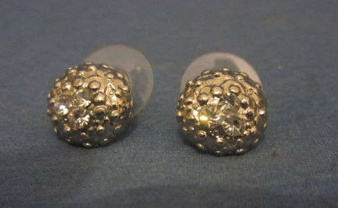 Silver and diamante Ear Studs