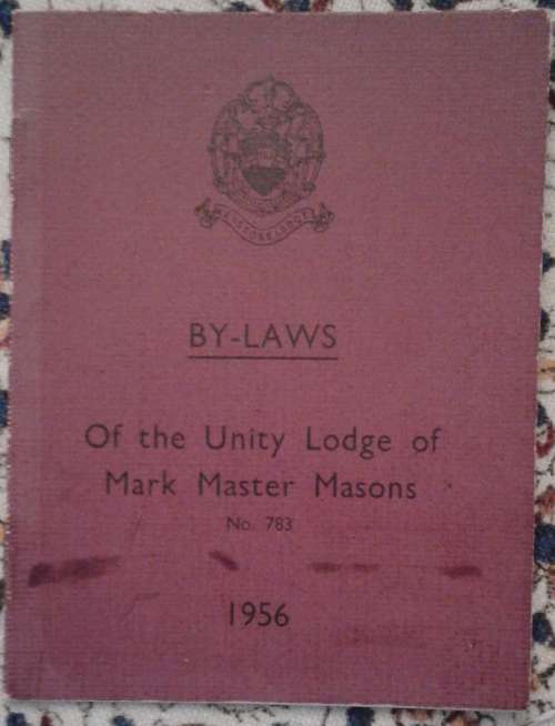 1956 By-Laws Booklet of Mark Master Masons