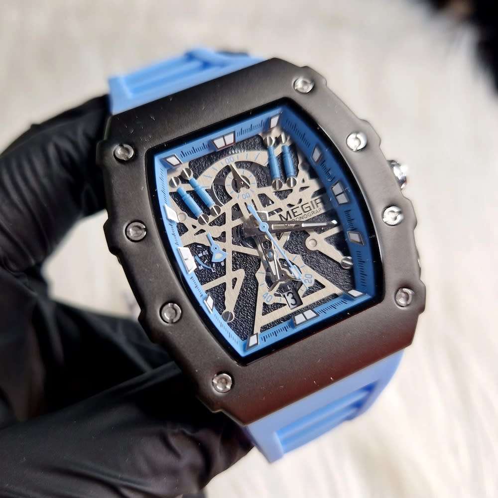 Megir Mens Tonneux - x Chronograph Watch