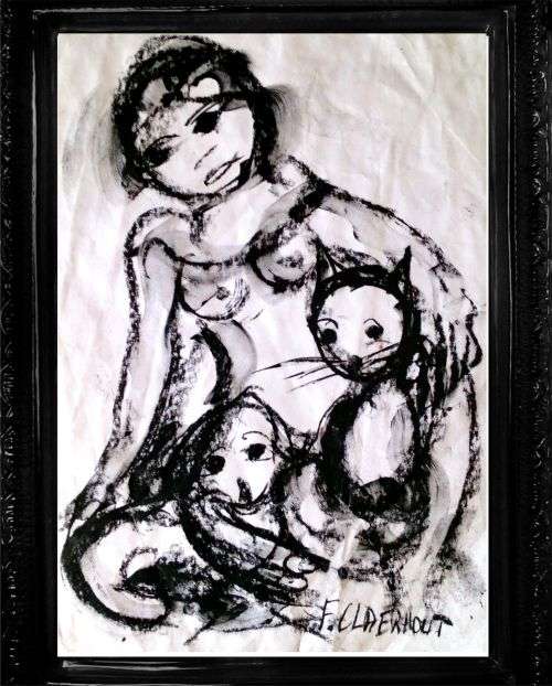 A Magnificent Original Claerhout Charcoal!!!!