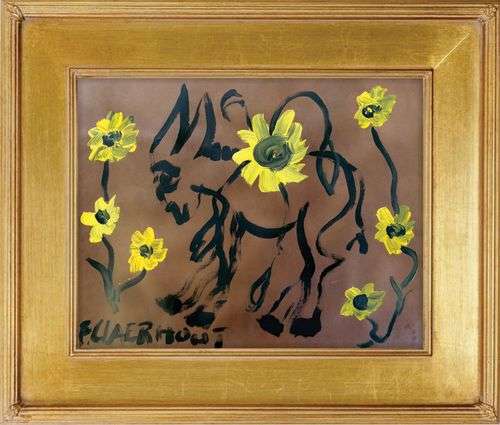 Frans Claerhout, Famous Donkey! Large Acrylic On Paper, 420mm x 590mm - Comes with COA.
