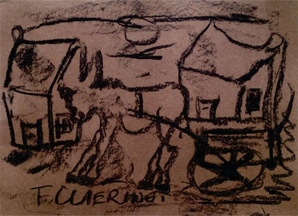 Frans Claerhout - Donkey & Cart - Great Investment Art! Signed and dated!