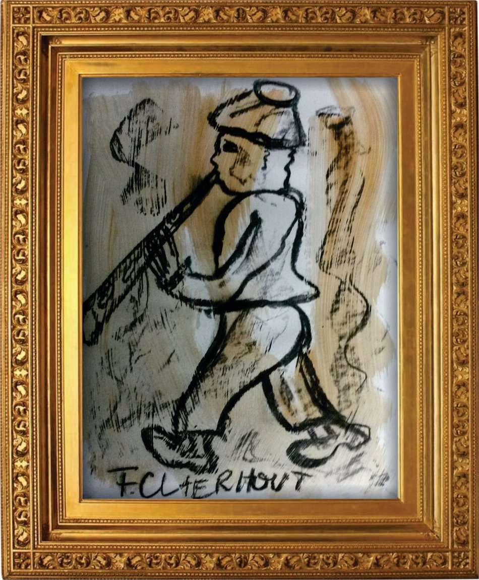 Frans Claerhout - Boy With Flute - Mixed Media, Signed and Dated! INVESTMENT ART!!!