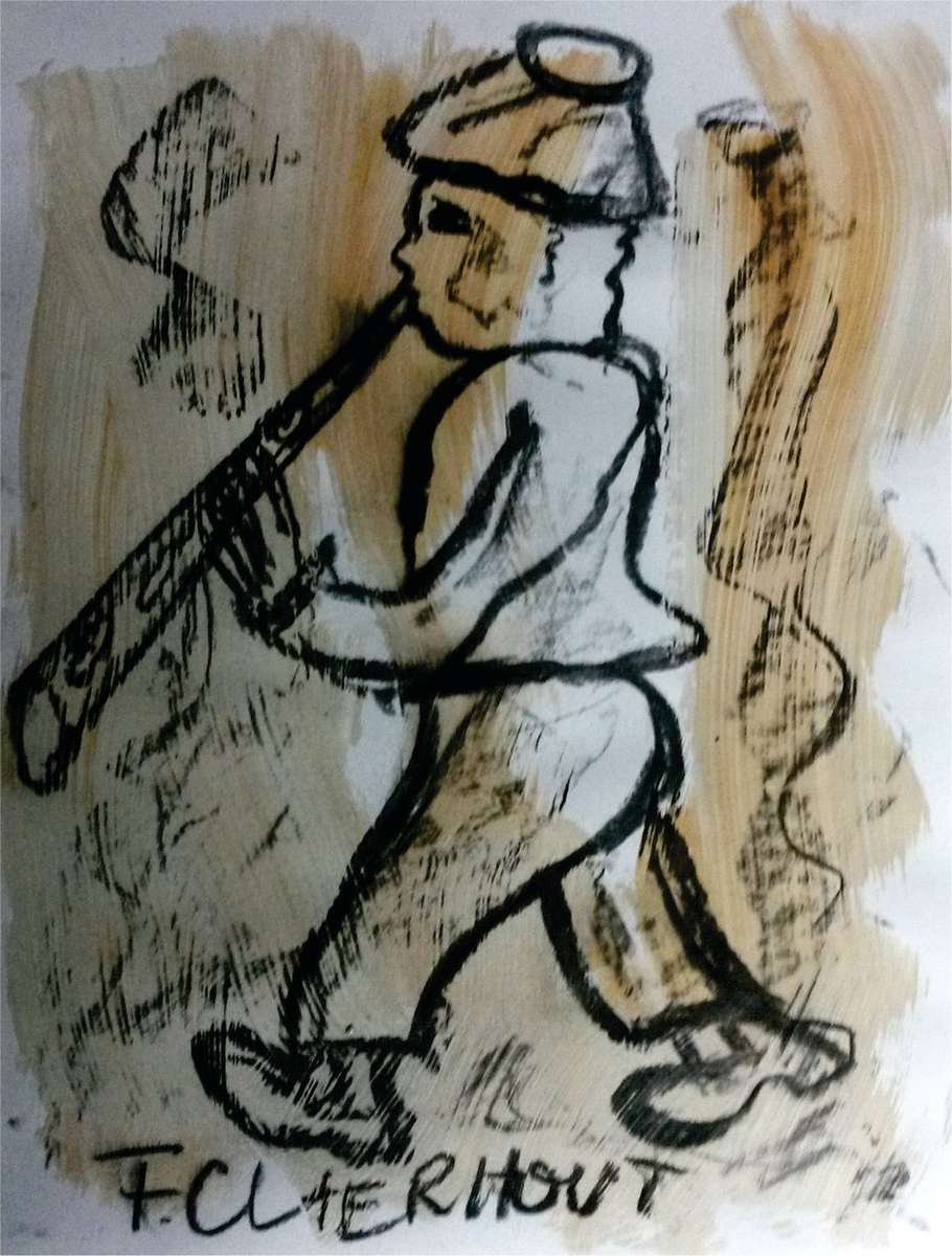 Frans Claerhout - Boy With Flute - Mixed Media, Signed and Dated! INVESTMENT ART!!!