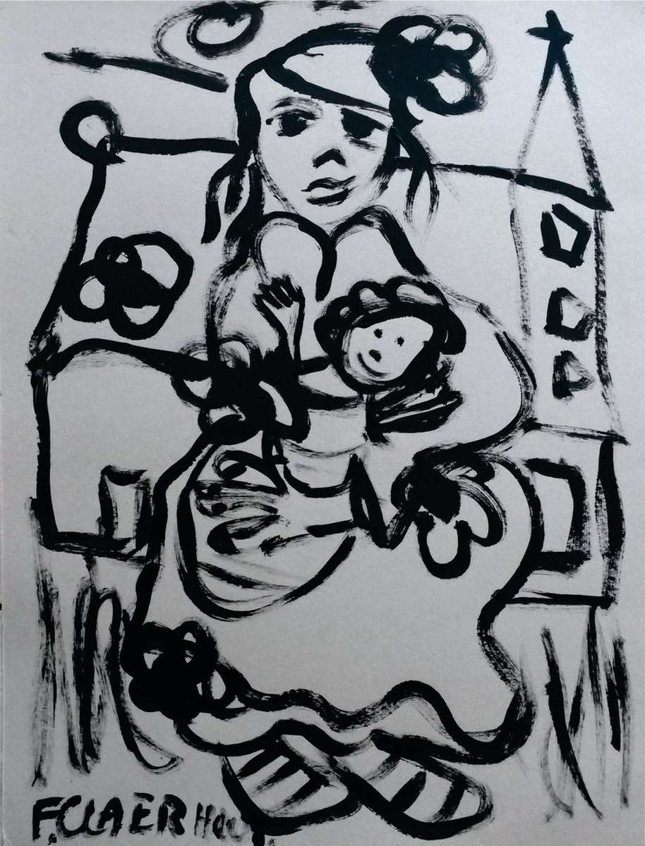 Large Frans Claerhout - Mother & Child - Excellent Investment Art!!!