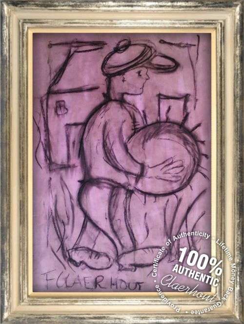 ENORMOUS Frans Claerhout - SONVANGER - 102cm x 72cm - Signed on back with COA.