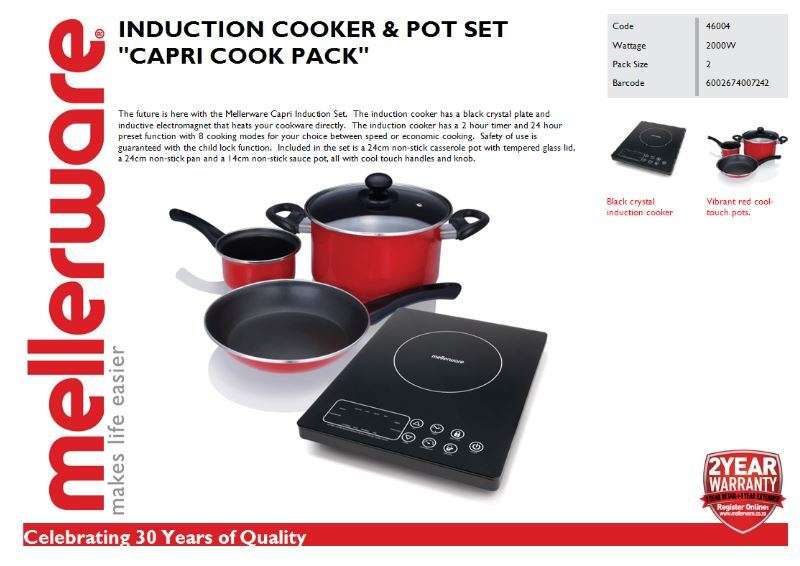Mellerware - Induction Cooker & Pot Set "Capri Cook Pack"