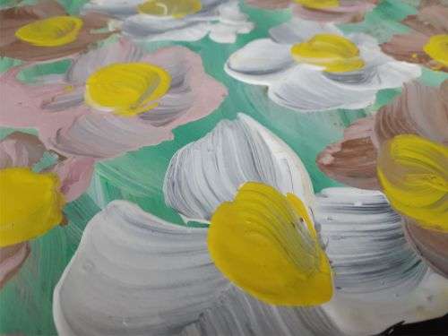 Frans Claerhout - Flowers - LARGE Acrylic On Thick Paper - Signed & Dated, COA.