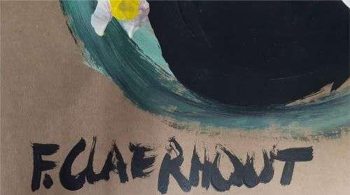 Frans Claerhout - Flowers - LARGE Acrylic On Thick Paper - Signed & Dated, COA.