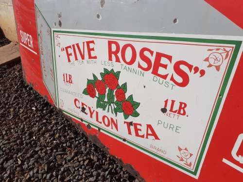 Original Vintage 5 Roses Porcelain Enamel Sign!!!
