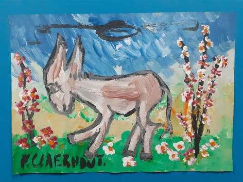 Frans Claerhout - Donkey - Acrylic On Cardboard, Stunning!!! 42cm x 30cm.