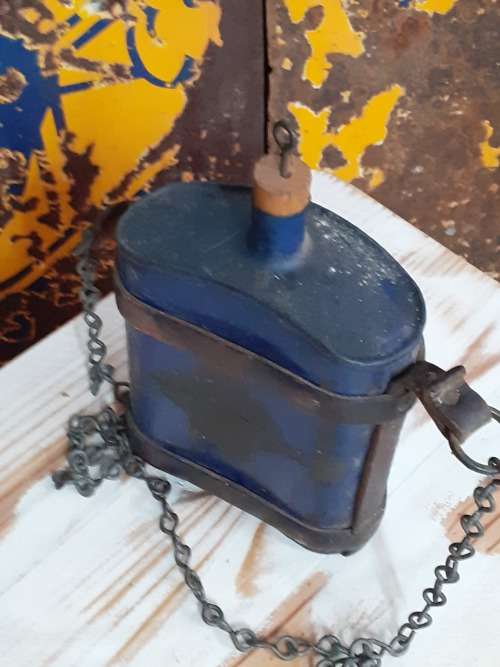 Vintage WWI Cobalt Blue Enamel Military Drinking Water Bottle