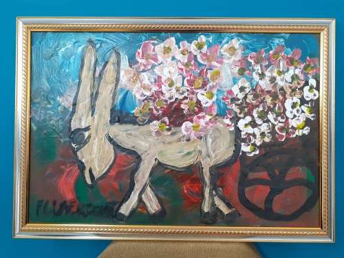 WoW!!! MAKE AN OFFER!!! FRANS CLAERHOUT DONKEY, Acrylic on board! Size 730mm x 500mm