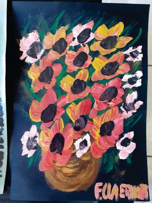 Beautiful FRANS CLAERHOUT! - FLOWERS - Acrylic, MAKE AN OFFER!