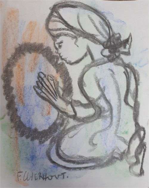 MAKE AN OFFER!!! Frans Claerhout - PASTEL ON PAPER - Sonvanger - COA included!!!