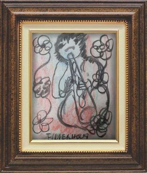 MAKE AN OFFER!! Frans Claerhout - Flute Player - Pastel - Signed and dated, COA included!!!