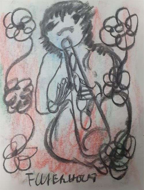 MAKE AN OFFER!! Frans Claerhout - Flute Player - Pastel - Signed and dated, COA included!!!