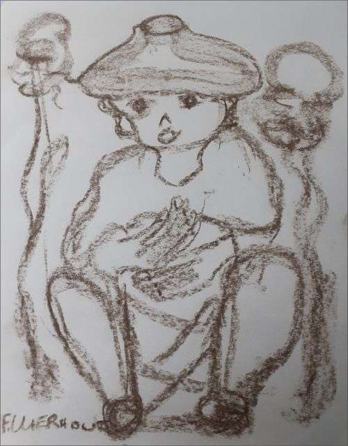 MAKE AN OFFER!! Frans Claerhout - Drummer - Pastel - Signed and dated, COA included!!!