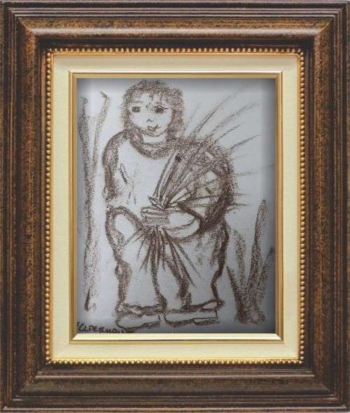 MAKE AN OFFER!! Frans Claerhout - Farmer - Pastel - Signed and dated, COA included!!!