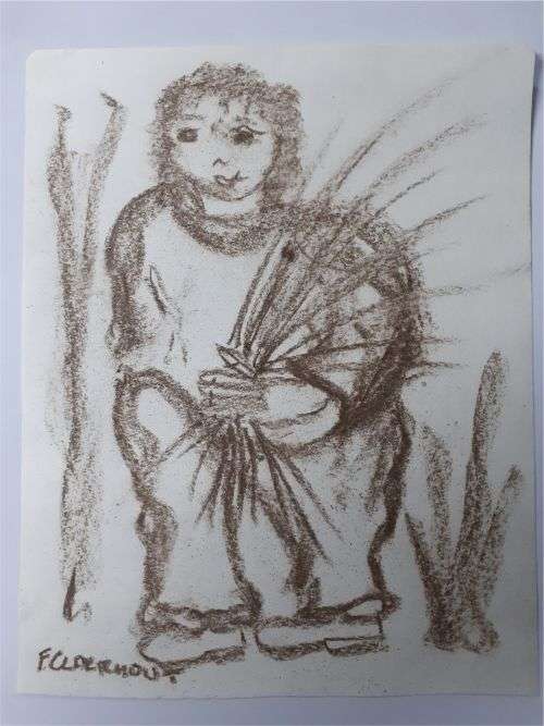 MAKE AN OFFER!! Frans Claerhout - Farmer - Pastel - Signed and dated, COA included!!!