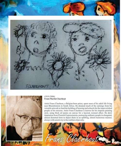 Frans Claerhout - Charcoal on paper, unframed, size 59cm x 42cm with COA.