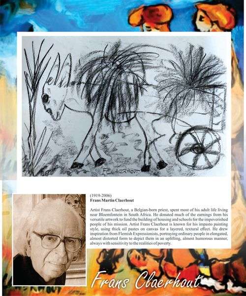 Frans Claerhout - Charcoal on paper, unframed, size 84cm x 60cm with COA.