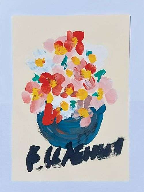 Frans Claerhout - Thick Acrylic on Paper - Unframed with COA, signed & dated on the back